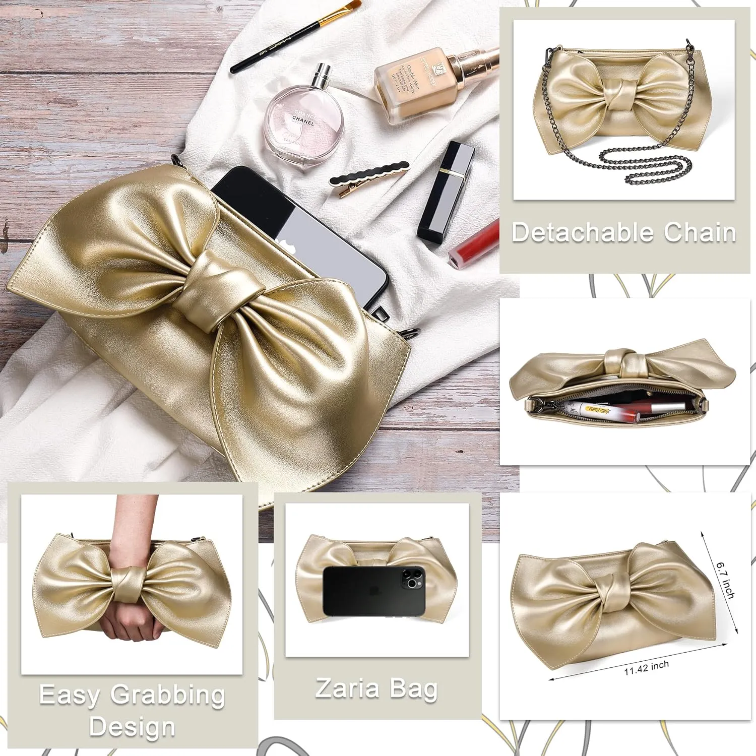 Womens Oversized Wristlet Clutch Evening Purse Little Crossbody Bags Vegan Leather Envelope Handbag Wrist Wallet