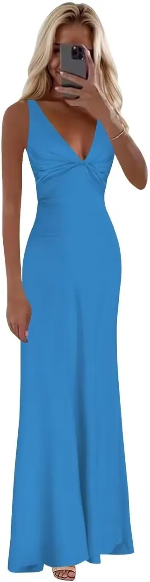 Women's Satin Bridesmaid Dresses for Wedding with Slit A Line Spaghetti Straps Long Formal Prom Evening Dress