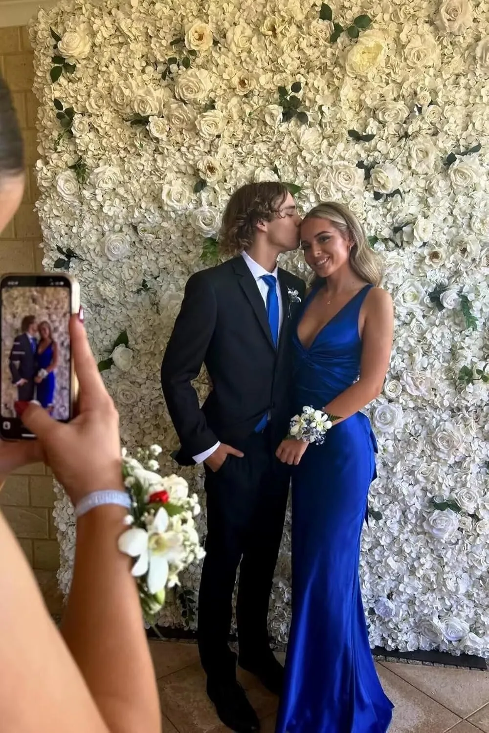 Women's Satin Bridesmaid Dresses for Wedding with Slit A Line Spaghetti Straps Long Formal Prom Evening Dress