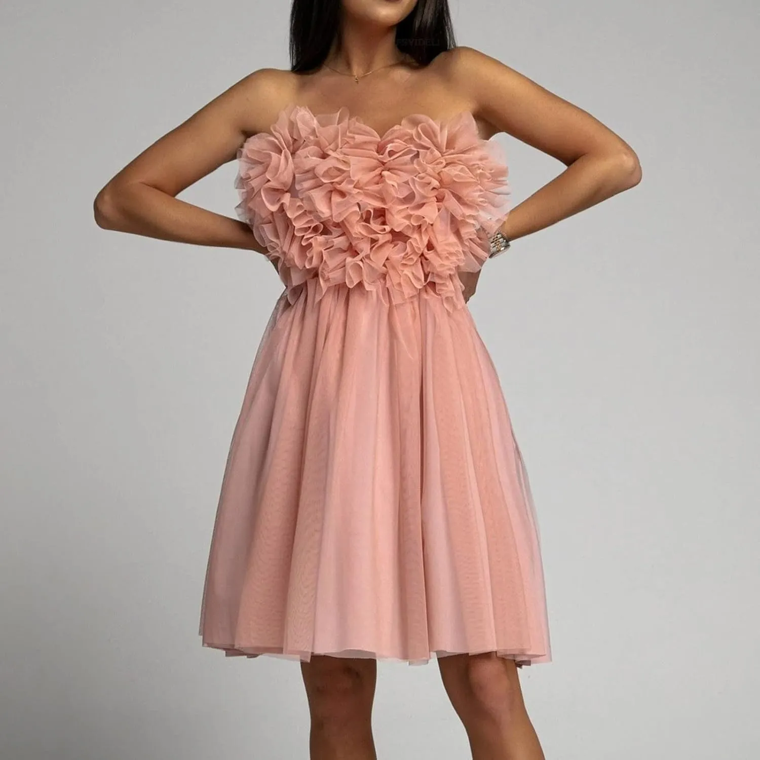 Womens Sexy Strapless Dress Fashion Sheath Skirts Puffy Sleeveless Elegant Gowns Dresses Prom Wedding Business Wear