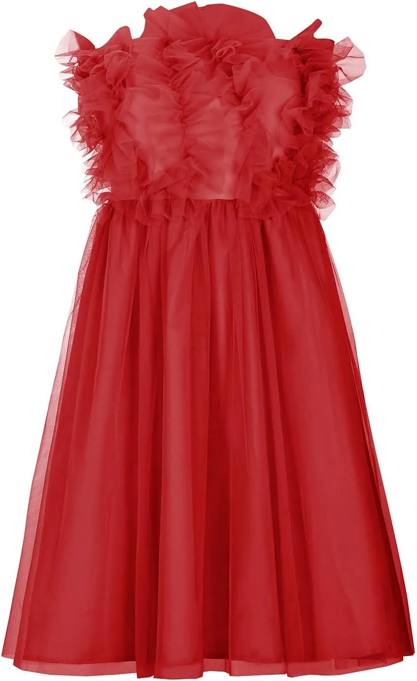 Womens Sexy Strapless Dress Fashion Sheath Skirts Puffy Sleeveless Elegant Gowns Dresses Prom Wedding Business Wear