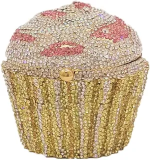 Women's Shoulder Handbags Crystal Cupcake Purse Evening Bag Luxury Purses and Handbags Cupcake Plush Purse Pink AB
