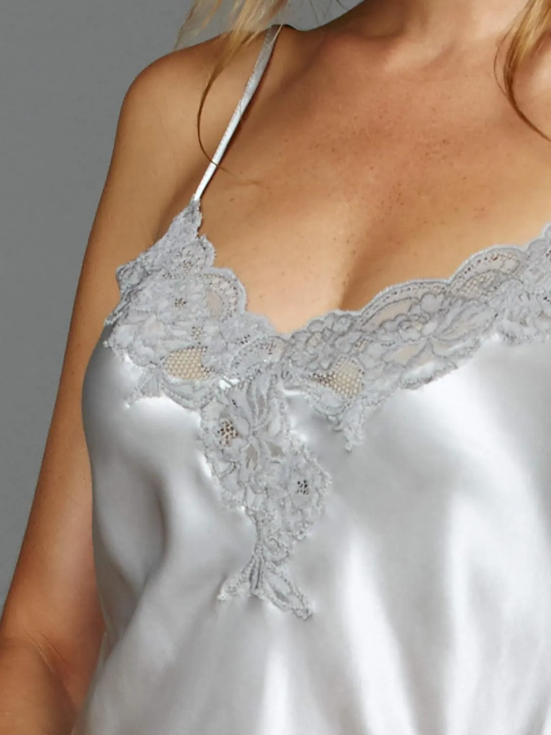 Women's Silk Chemise, Embroidered Lace, Flattering Fit, Le Tresor, Sleepwear, Lingerie, Beautiful Gift Packaging
