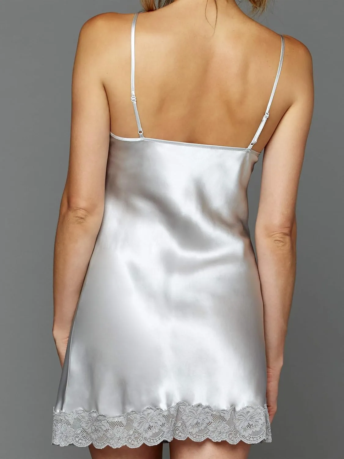Women's Silk Chemise, Embroidered Lace, Flattering Fit, Le Tresor, Sleepwear, Lingerie, Beautiful Gift Packaging