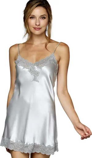 Women's Silk Chemise, Embroidered Lace, Flattering Fit, Le Tresor, Sleepwear, Lingerie, Beautiful Gift Packaging