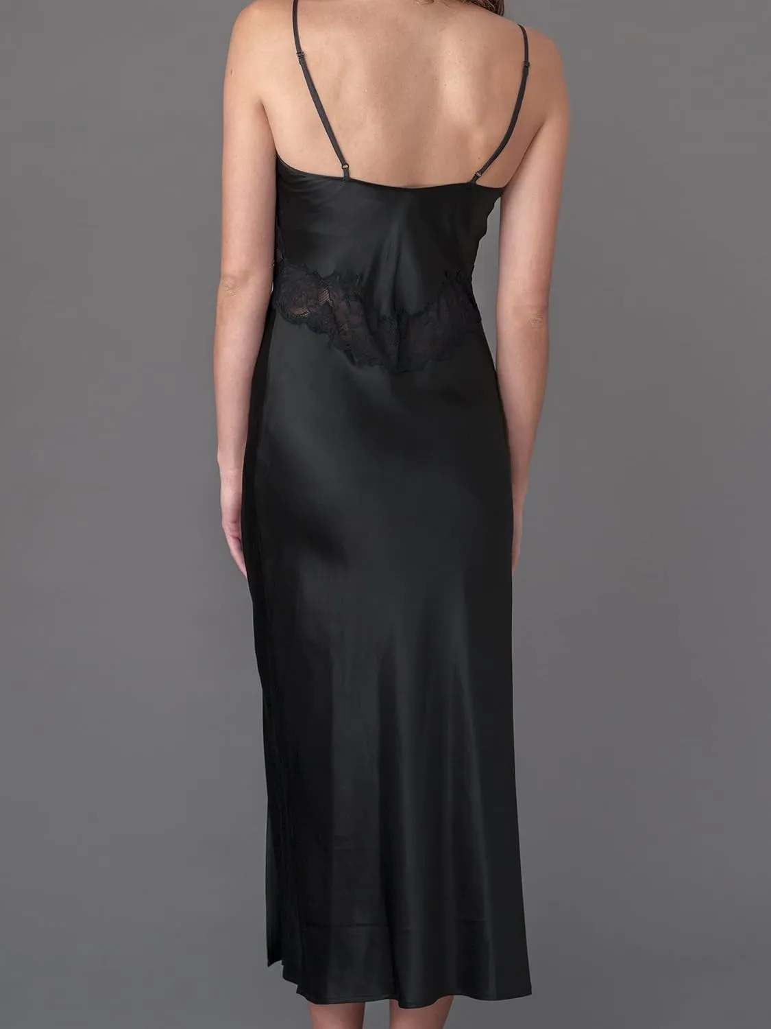 Women's Silk Gown, Lace Trim, Flattering Waist Shape, Le Tresor, Lingerie, Beautiful Gift Packaging