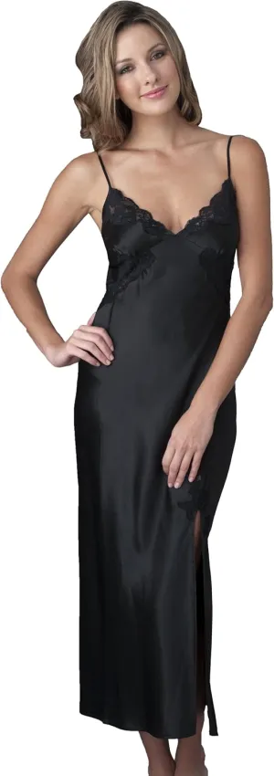 Women's Silk Gown, Lace Trim, Flattering Waist Shape, Le Tresor, Lingerie, Beautiful Gift Packaging
