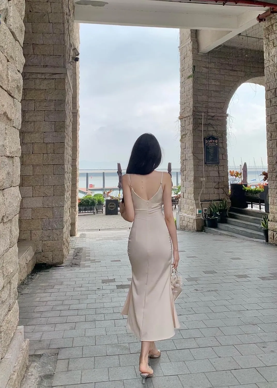 Women's Spaghetti Strap Midi Satin Silk Dresses Slip Cowl Neck Party Cocktail Evening Wedding Guests Dress