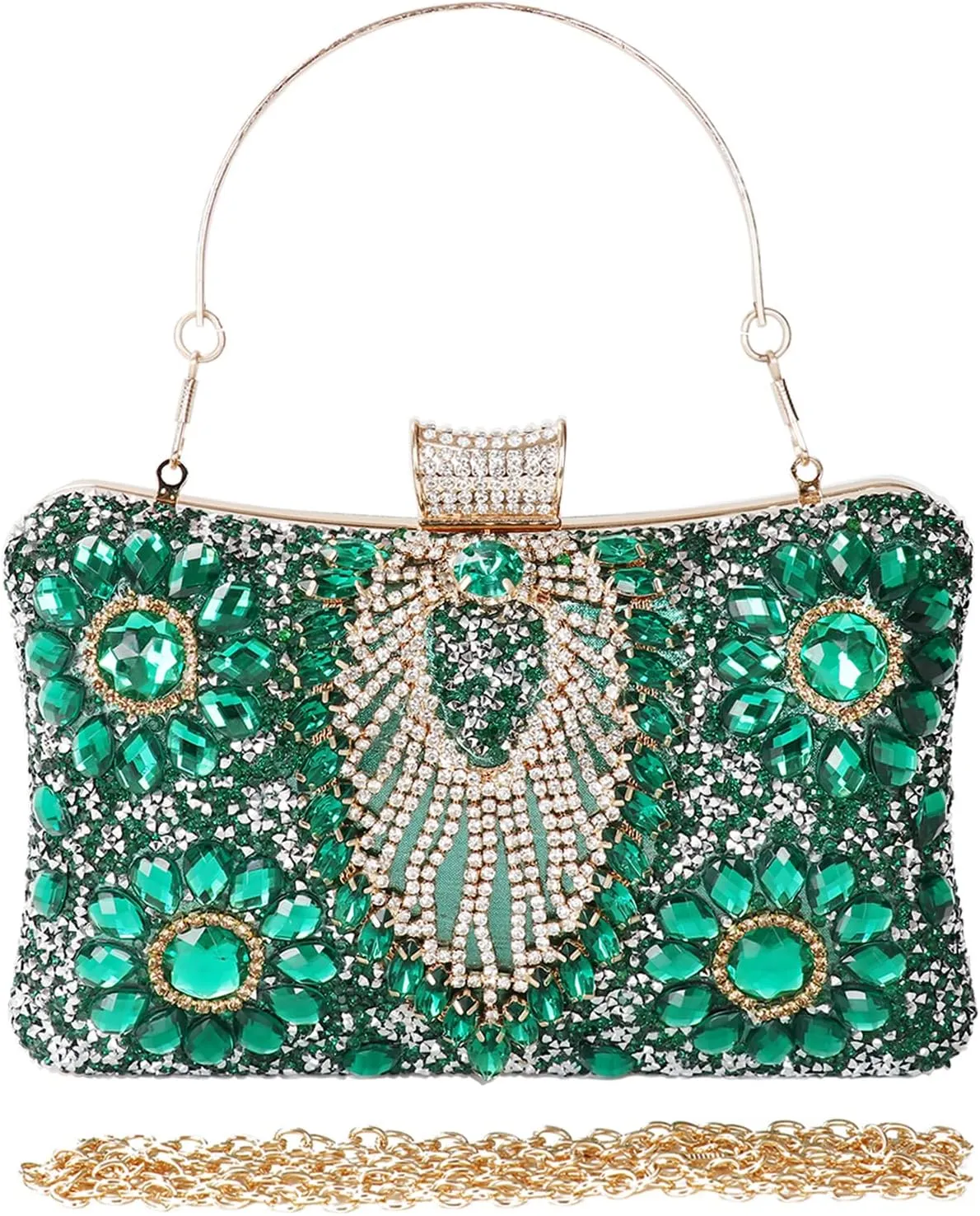Womens Sparkly Rhinestone Sequin Glitter bag Clutch Evening Handbag Shoulder Bags Purse for Wedding Party Prom