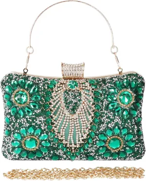Womens Sparkly Rhinestone Sequin Glitter bag Clutch Evening Handbag Shoulder Bags Purse for Wedding Party Prom