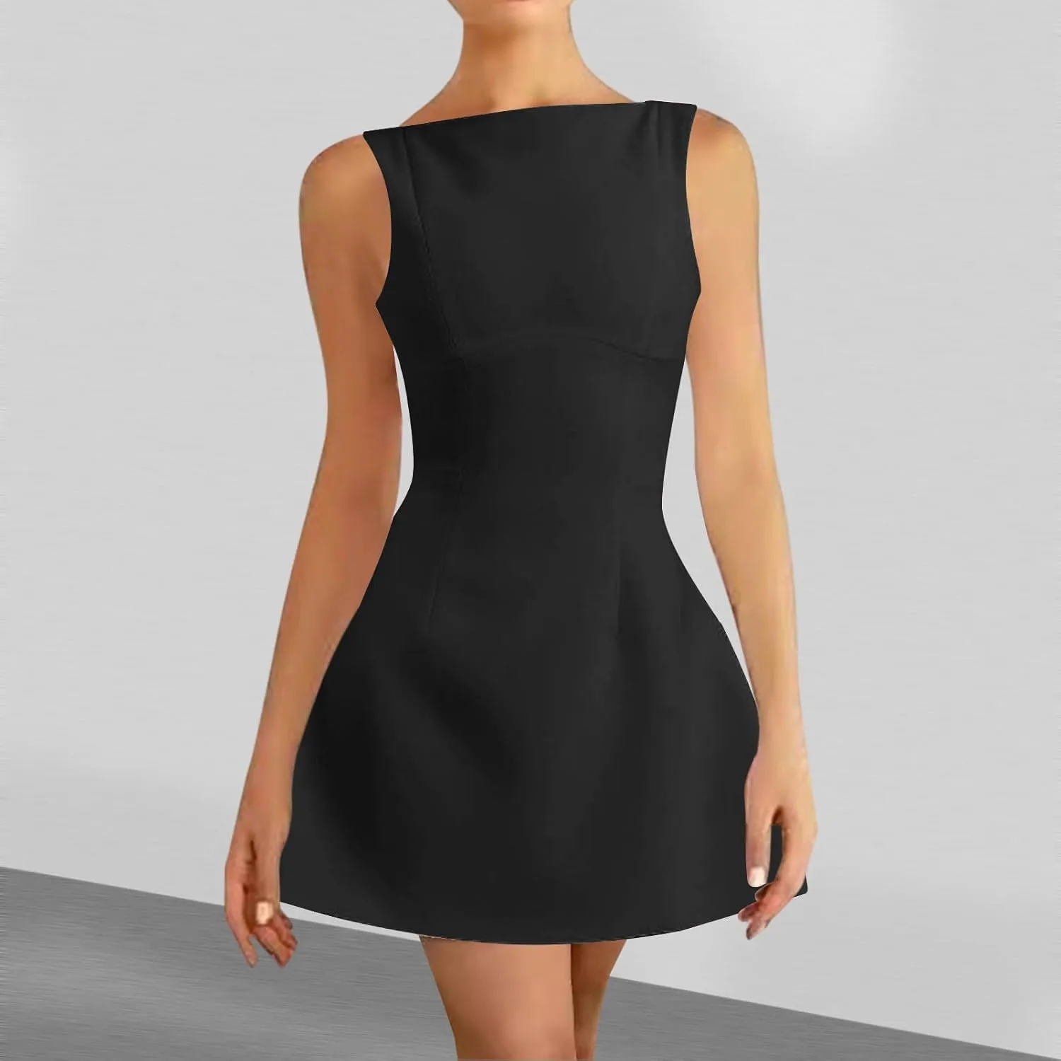 Women's Summer Sleeveless Bodycon Mini Dress Strapless Slim Fit Basic Casual Dresses Club Party Cocktail Short Dress