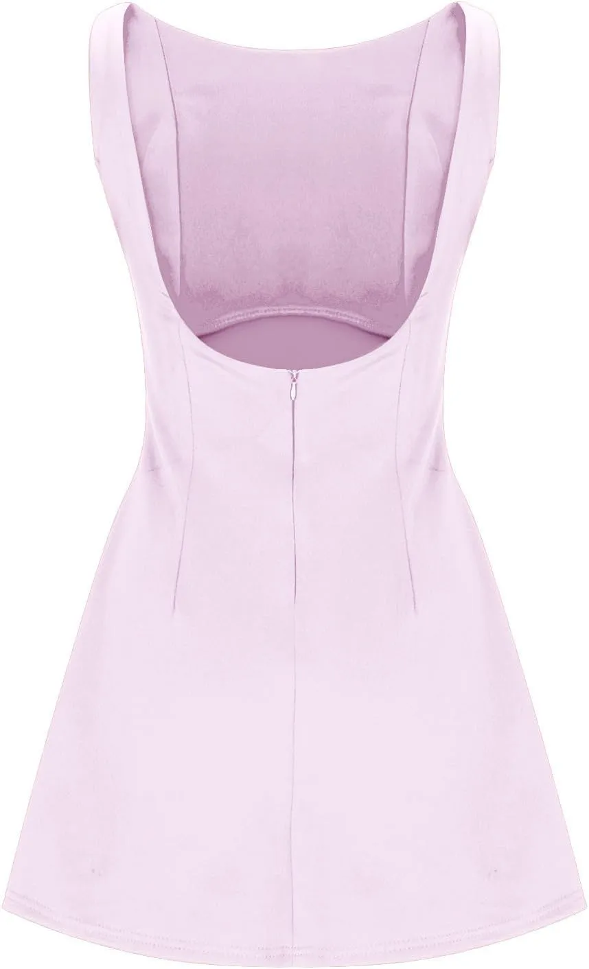 Women's Summer Sleeveless Bodycon Mini Dress Strapless Slim Fit Basic Casual Dresses Club Party Cocktail Short Dress