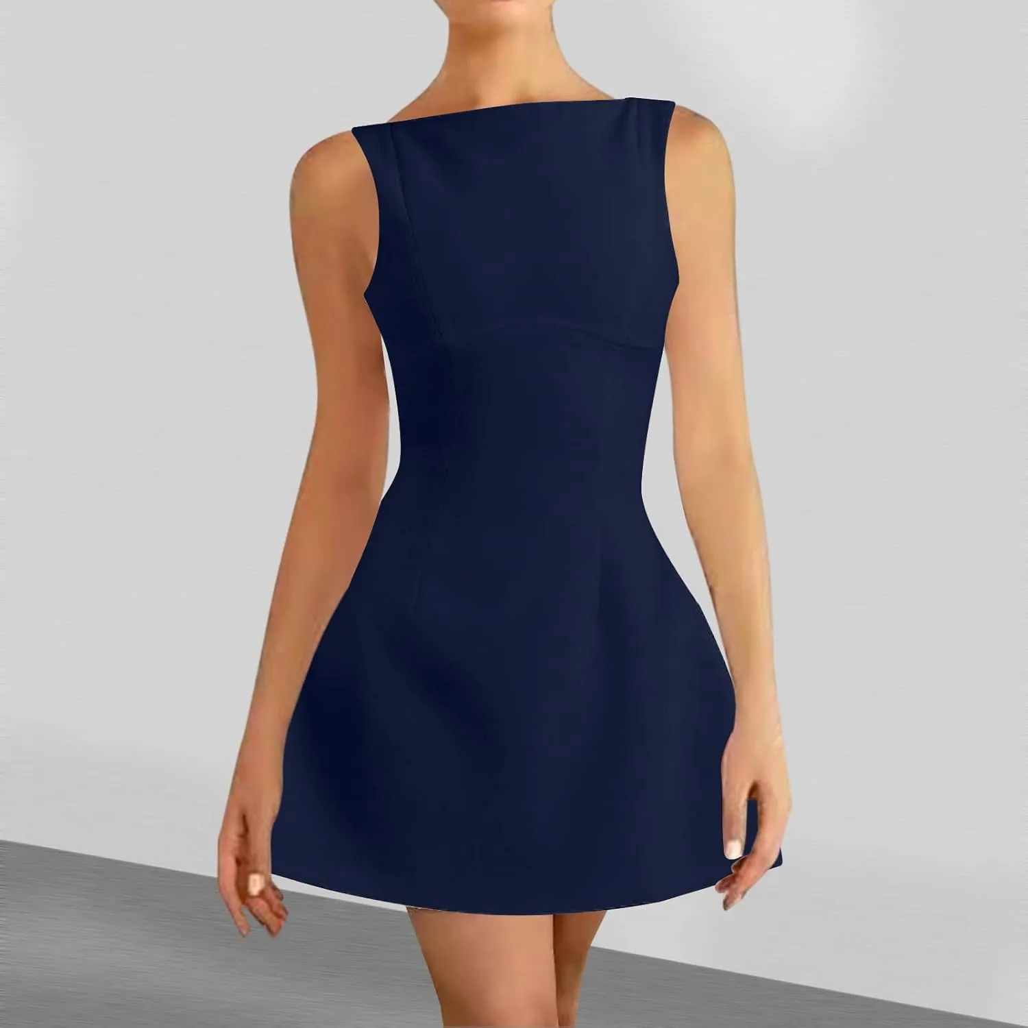 Women's Summer Sleeveless Bodycon Mini Dress Strapless Slim Fit Basic Casual Dresses Club Party Cocktail Short Dress
