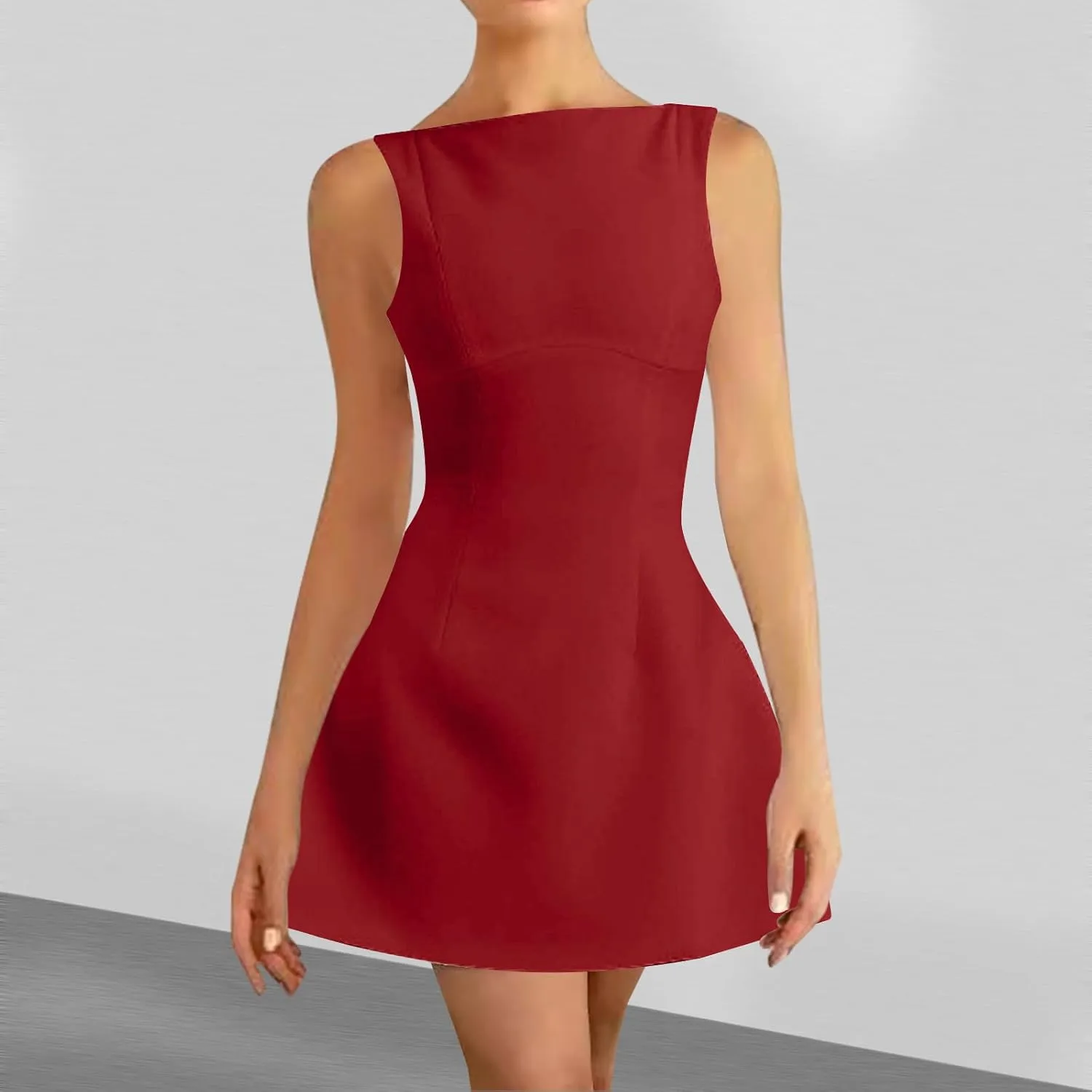 Women's Summer Sleeveless Bodycon Mini Dress Strapless Slim Fit Basic Casual Dresses Club Party Cocktail Short Dress