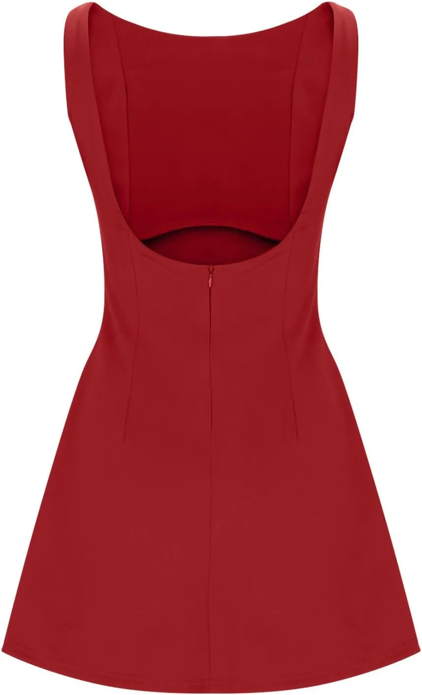 Women's Summer Sleeveless Bodycon Mini Dress Strapless Slim Fit Basic Casual Dresses Club Party Cocktail Short Dress