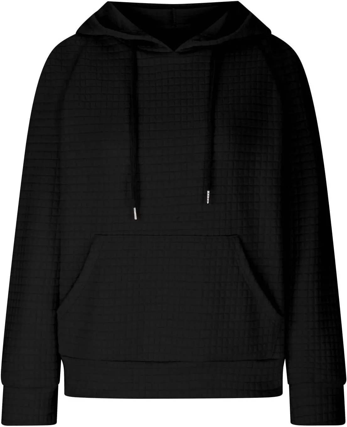 Womens Sweatshirt 2024 Casual Crewneck Long Sleeve Waffle Hoodies Loose Fit Pullover Tops Fall Shirts With Pockets