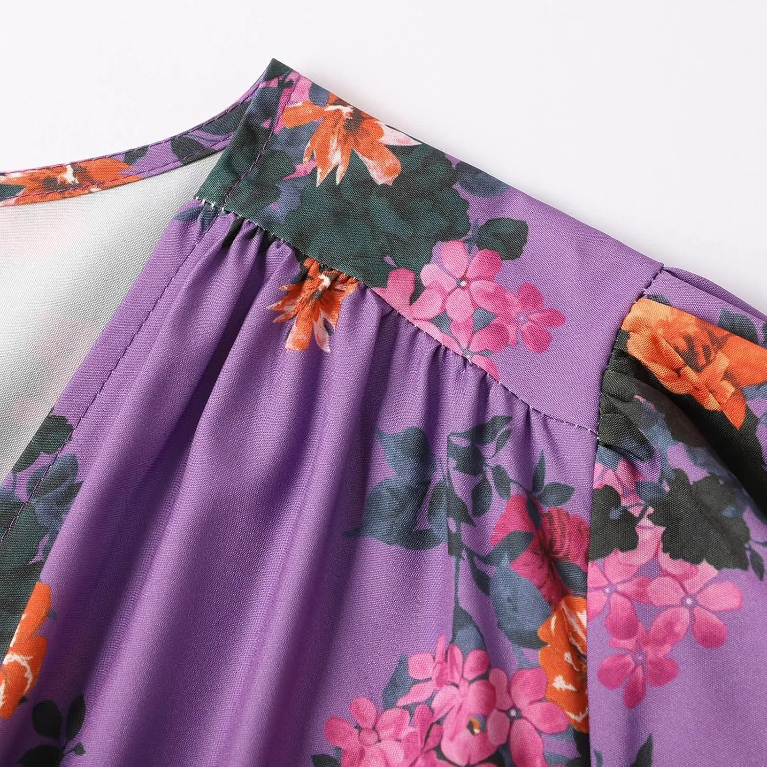 Women's Vintage Pastoral Flower Long Dress Sexy V-Neck Long Sleeve Chiffon Western Country Dresses Fall Sexy Maxi Dress