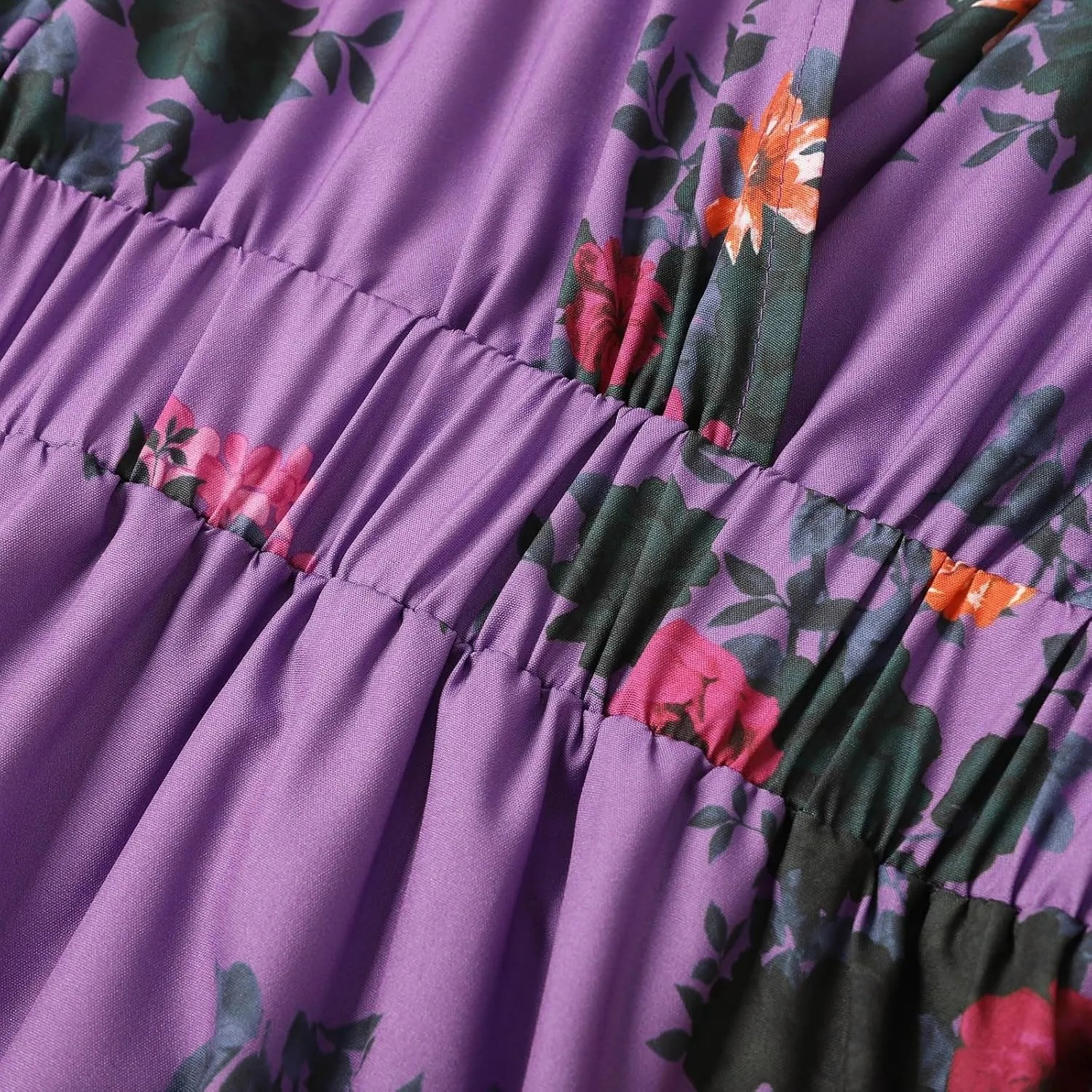 Women's Vintage Pastoral Flower Long Dress Sexy V-Neck Long Sleeve Chiffon Western Country Dresses Fall Sexy Maxi Dress