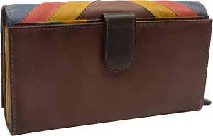 Womens Wallet RFID Blocking Genuine Leather Large Capacity Clutch Purse Smartphone Wallet Credit Card Holder (Multicolor)