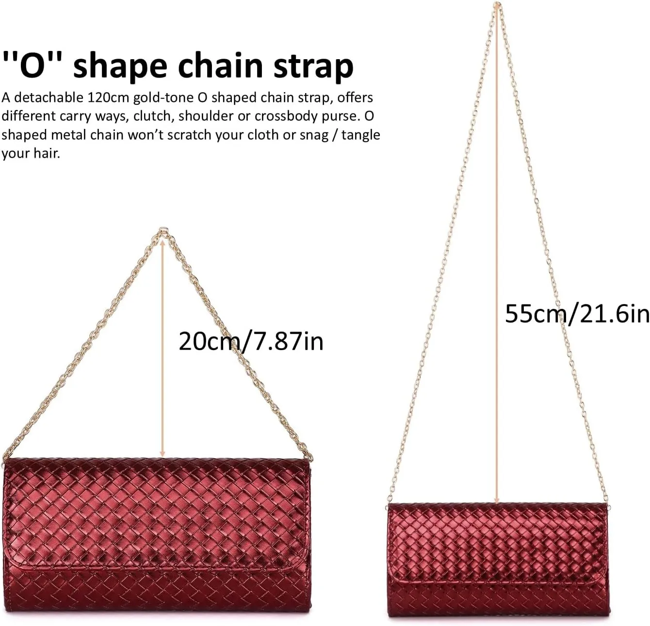 Woven Evening Bag Clutch Purses for Women Fashion PU Leather Crossbody Purse for Wedding Party and Prom