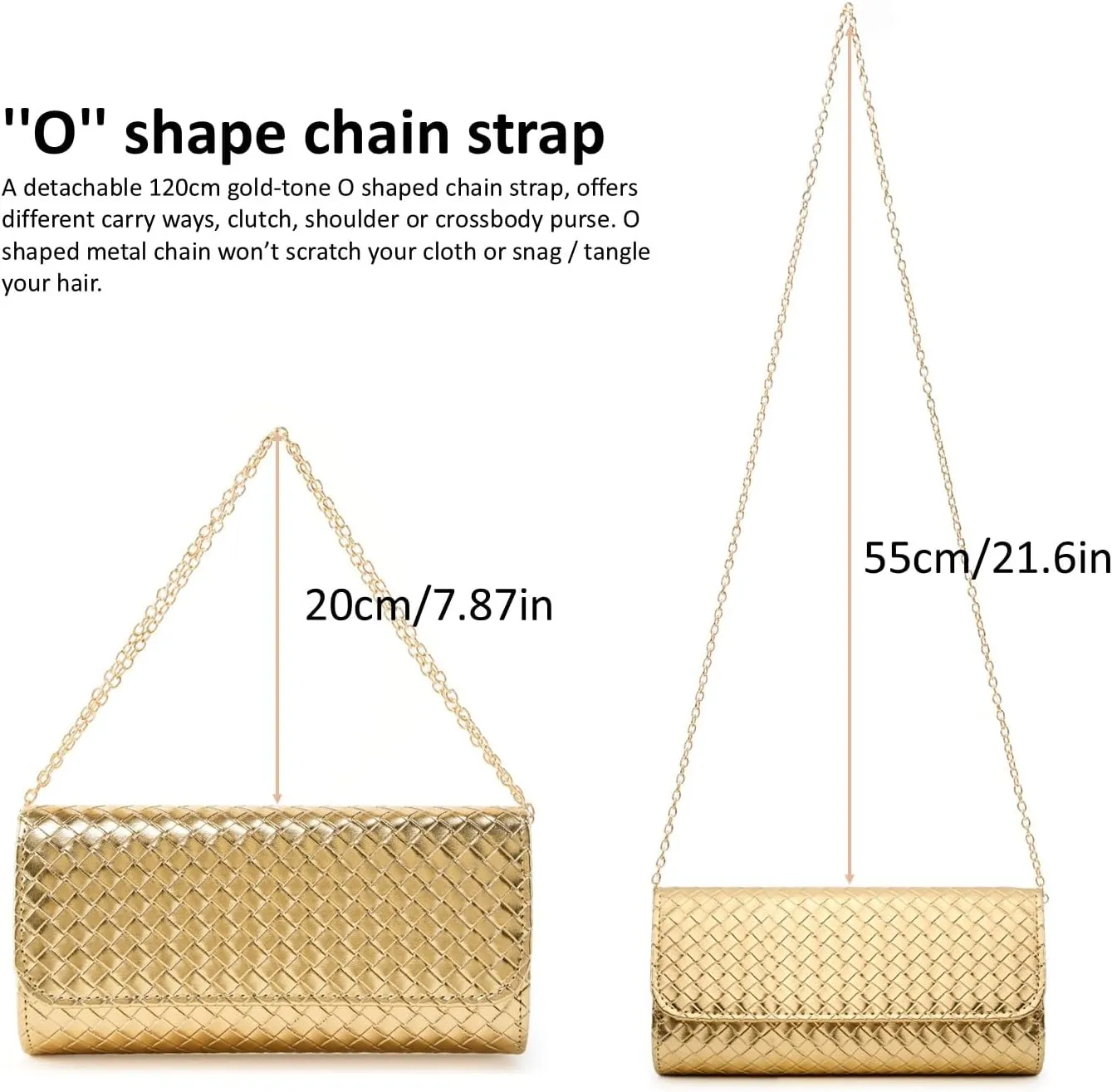 Woven Evening Bag Clutch Purses for Women Fashion PU Leather Crossbody Purse for Wedding Party and Prom