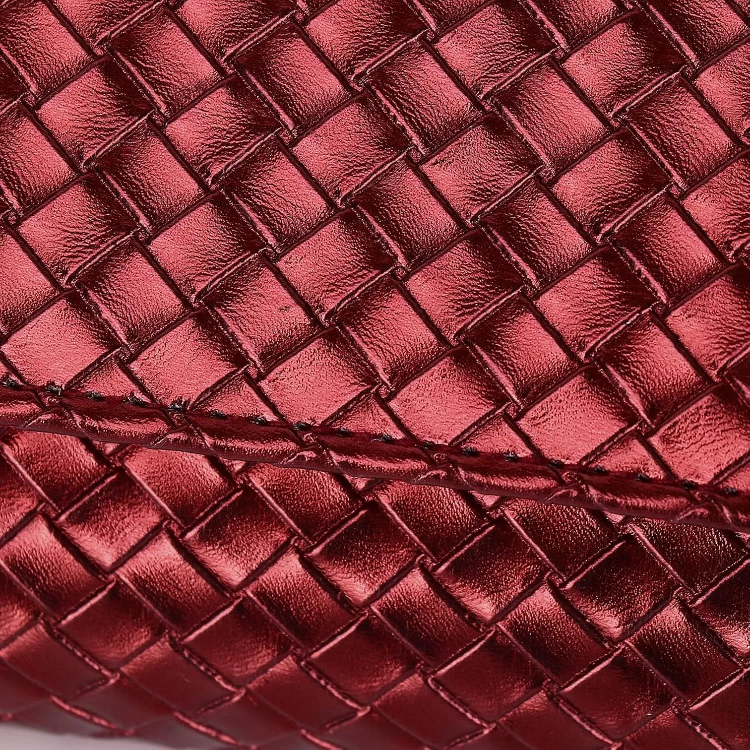 Woven Evening Bag Clutch Purses for Women Fashion PU Leather Crossbody Purse for Wedding Party and Prom