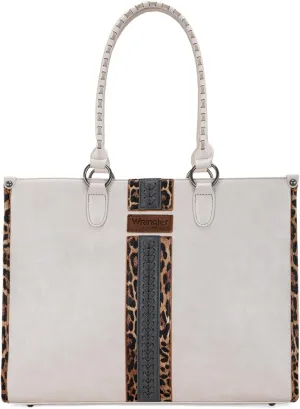 Wrangler Tote Bag for Women Leopard Large Handbags Western Purse and Top Handle Hobo Bag