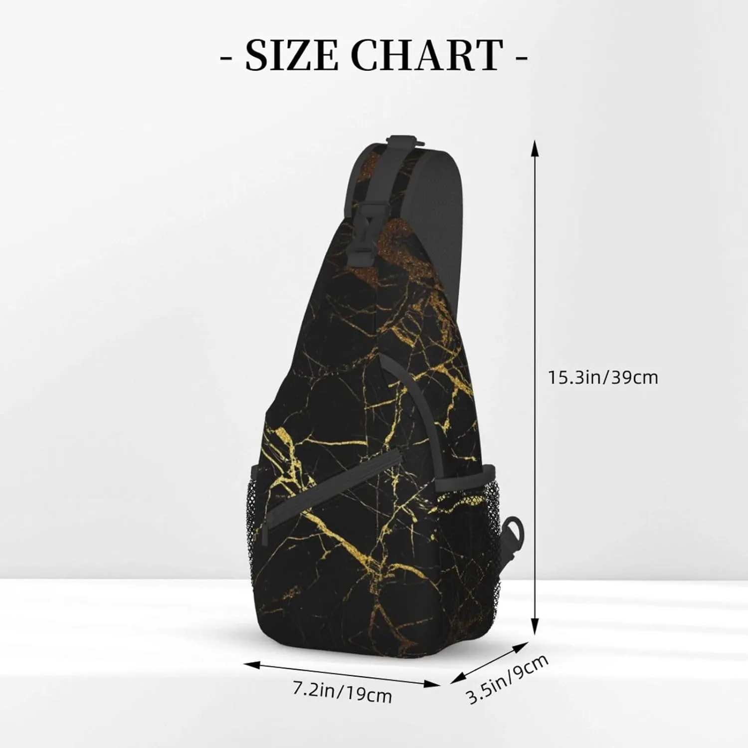WURTON Sling Bag Glittery Pretty Pattern Print Sling Backpack Crossbody Chest Bag Daypack For Hiking Travel