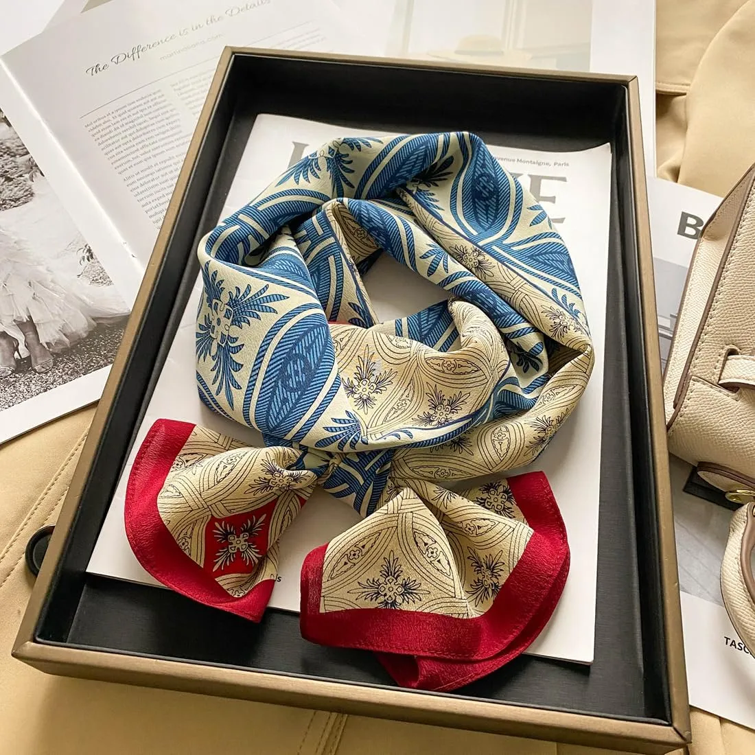 Xinmurffy Luxury 6A Grade Mulberry Silk Scarf for Women Long Anti-Wrinkle Travel Scarf Fashion Lightweight Wraps
