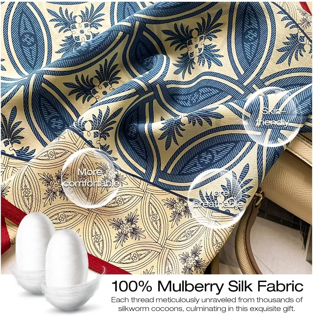 Xinmurffy Luxury 6A Grade Mulberry Silk Scarf for Women Long Anti-Wrinkle Travel Scarf Fashion Lightweight Wraps