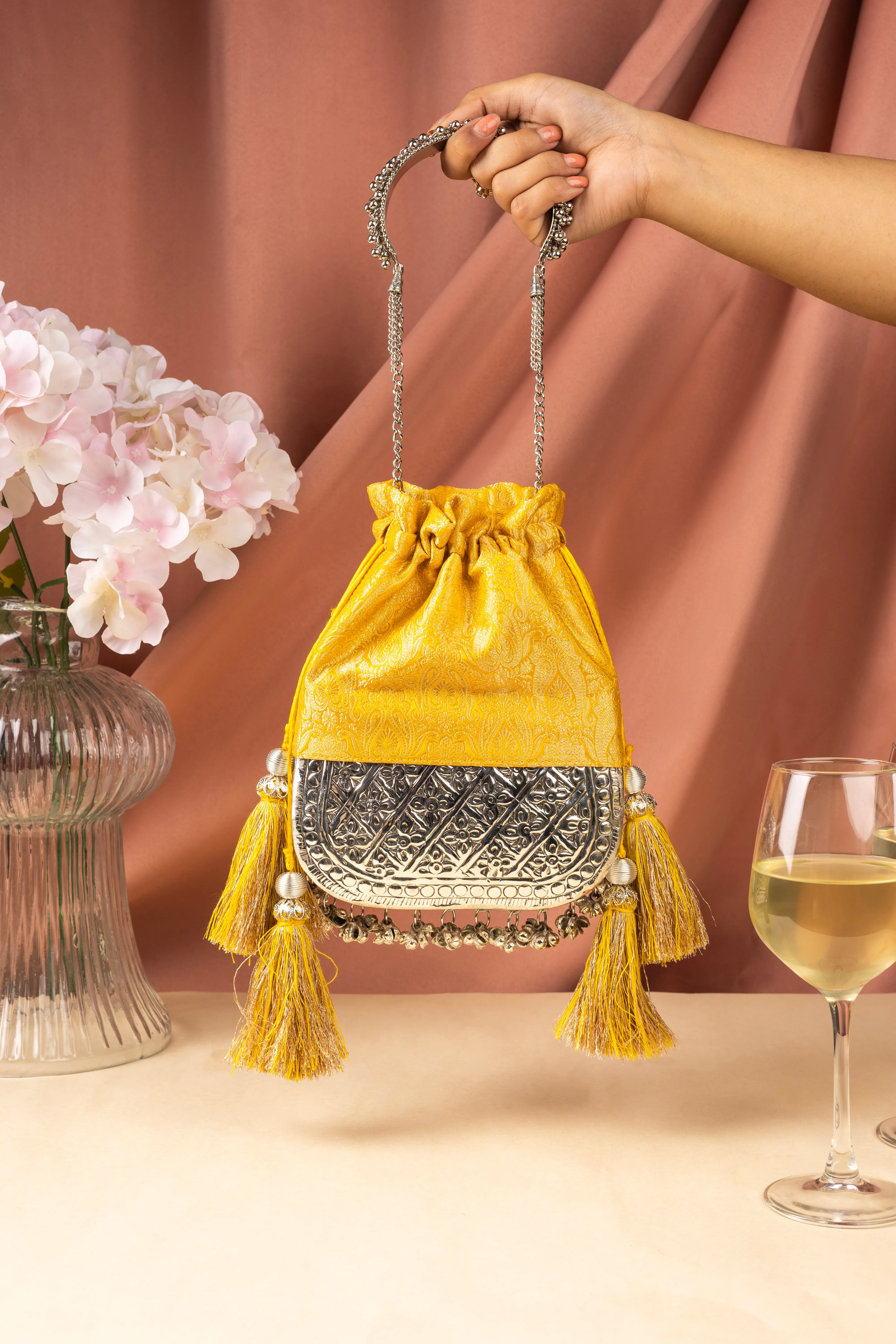 Yellow Brocade Bliss Bag