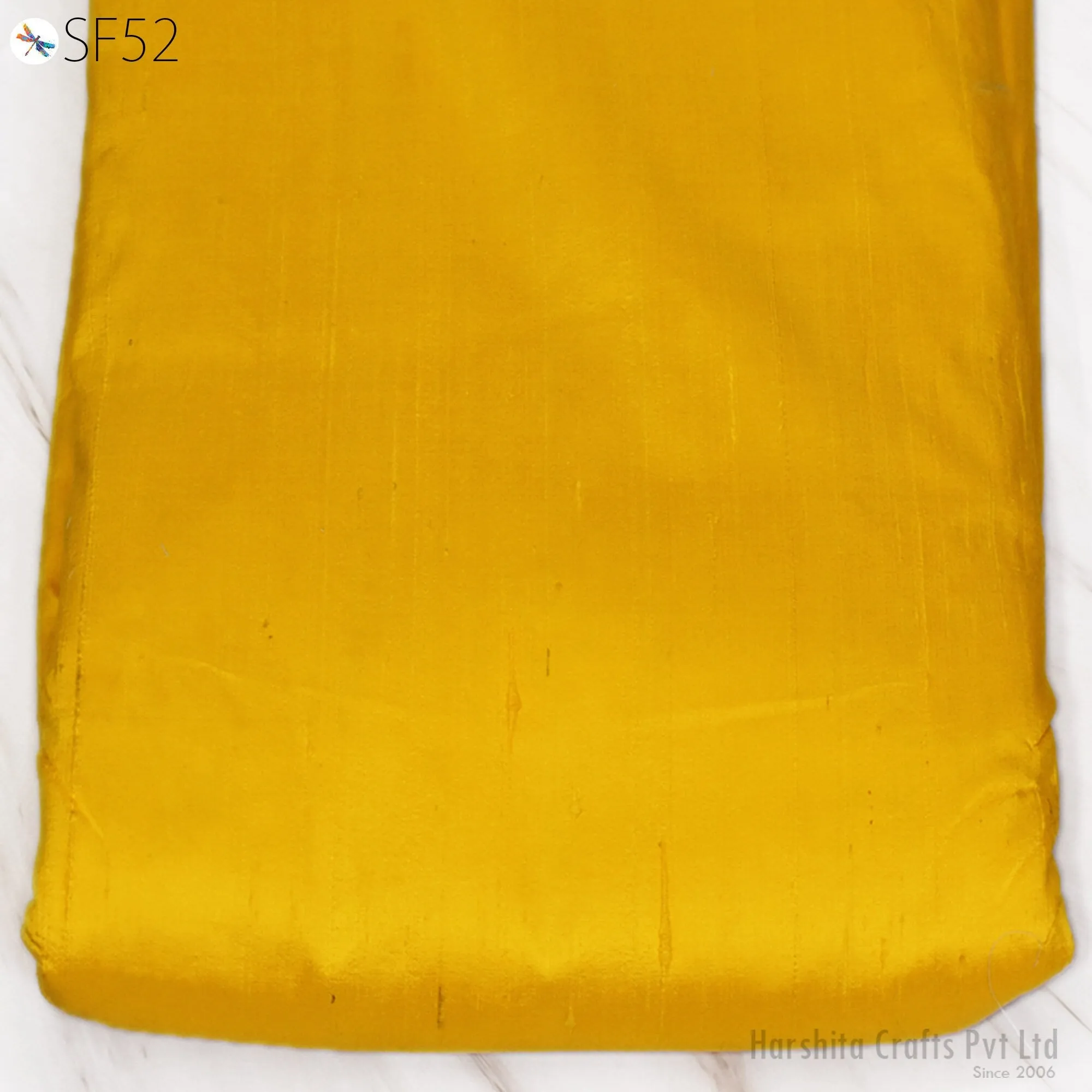 Yellow Indian Pure Dupioni Raw Silk Fabric by the yard Dupion Costume Dresses Cushion Covers Crafting Sewing Pillowcases Lamp Shades Drapery