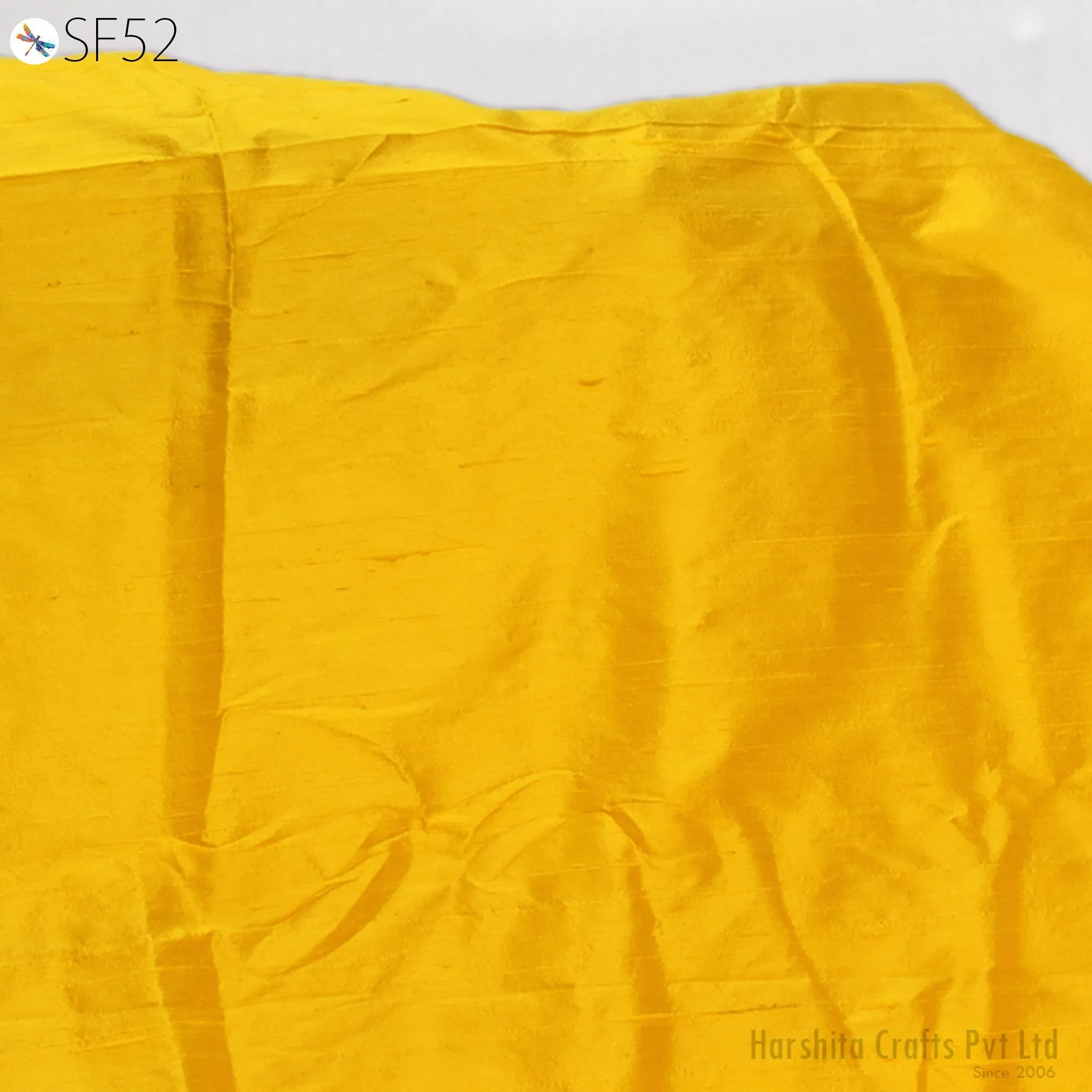 Yellow Indian Pure Dupioni Raw Silk Fabric by the yard Dupion Costume Dresses Cushion Covers Crafting Sewing Pillowcases Lamp Shades Drapery