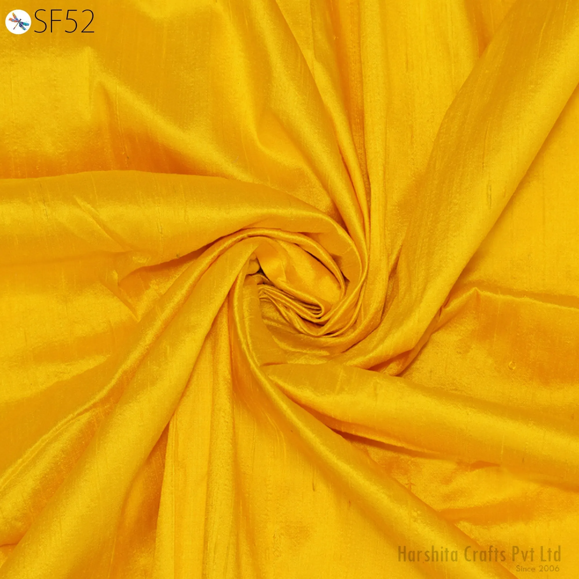 Yellow Indian Pure Dupioni Raw Silk Fabric by the yard Dupion Costume Dresses Cushion Covers Crafting Sewing Pillowcases Lamp Shades Drapery