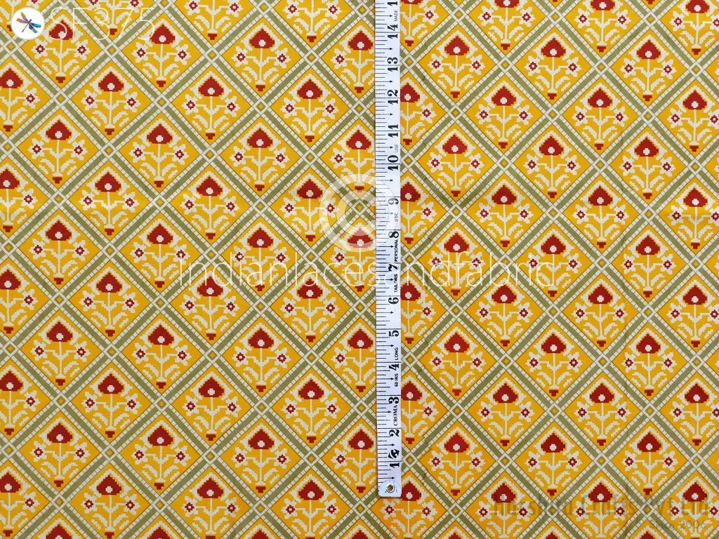 Yellow Indian Saree Soft Pure Printed Silk Fabric by the yard Wedding Dresses Bridesmaid Party Costume Curtain Crafting Sewing Dupatta Scarf