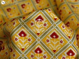 Yellow Indian Saree Soft Pure Printed Silk Fabric by the yard Wedding Dresses Bridesmaid Party Costume Curtain Crafting Sewing Dupatta Scarf