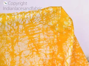 Yellow Indian Soft Pure Printed Silk Batik Fabric By The Yard Wedding Dress Bridesmaids Costumes Party Dresses Pillows Cushion Cover Drapery