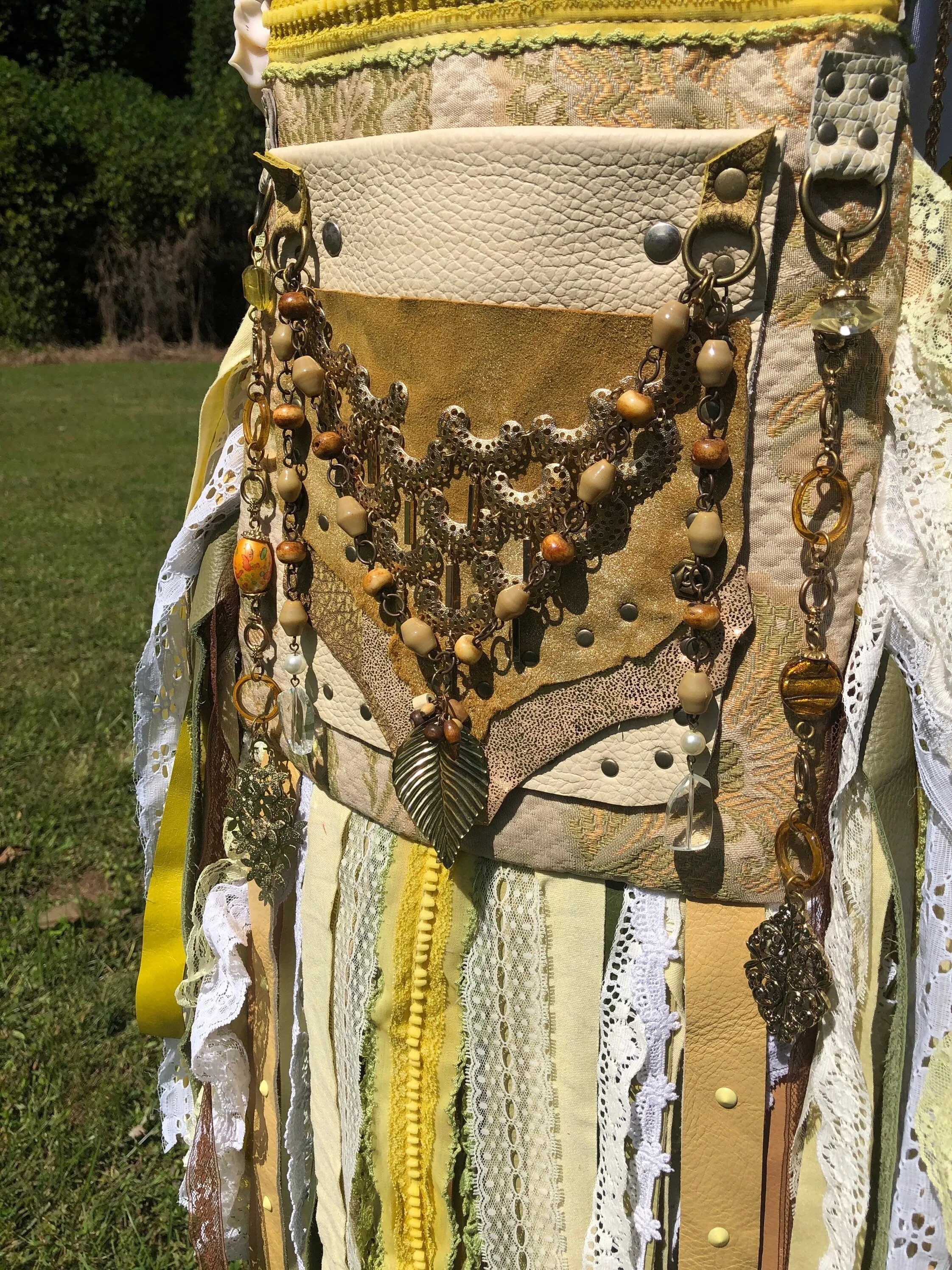 Yellow Summer Vibes Festival Bag, Ultimate Embellished purse with Vintage Boho Style!