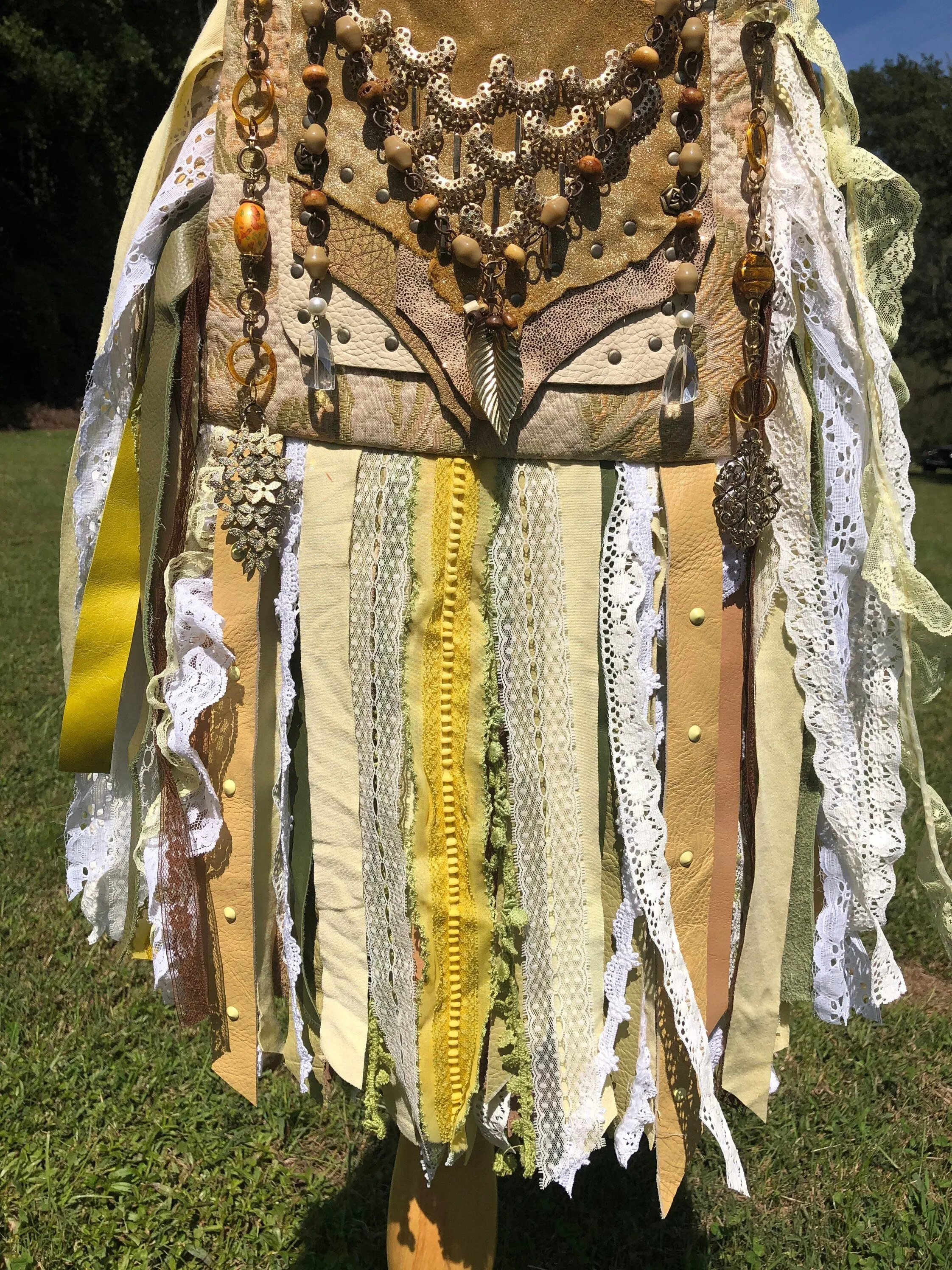 Yellow Summer Vibes Festival Bag, Ultimate Embellished purse with Vintage Boho Style!