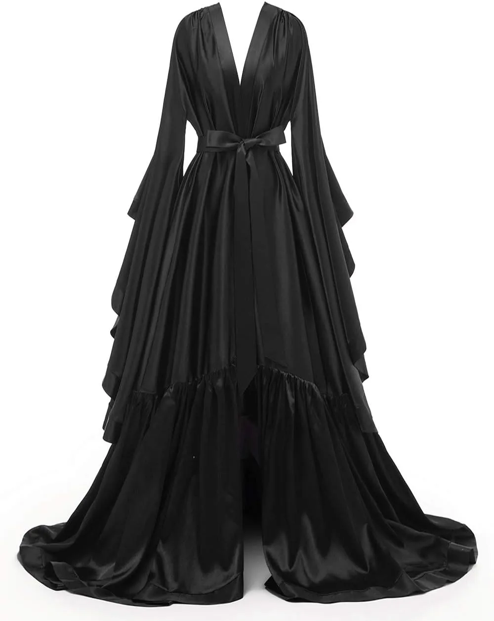 yinyyinhs Women's Bridal Robe Long Silk Satin Bridesmaid Wedding Robe Nightgown Bathrobe Maternity Photoshoot Robe