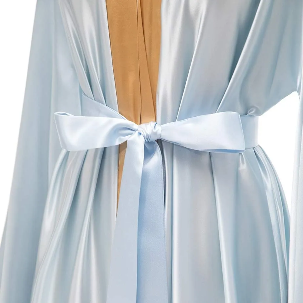 yinyyinhs Women's Bridal Robe Long Silk Satin Bridesmaid Wedding Robe Nightgown Bathrobe Maternity Photoshoot Robe