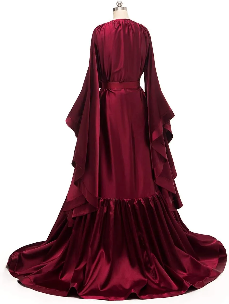 yinyyinhs Women's Bridal Robe Long Silk Satin Bridesmaid Wedding Robe Nightgown Bathrobe Maternity Photoshoot Robe