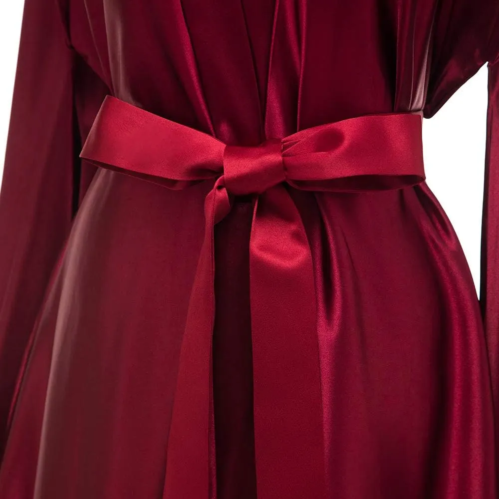 yinyyinhs Women's Bridal Robe Long Silk Satin Bridesmaid Wedding Robe Nightgown Bathrobe Maternity Photoshoot Robe