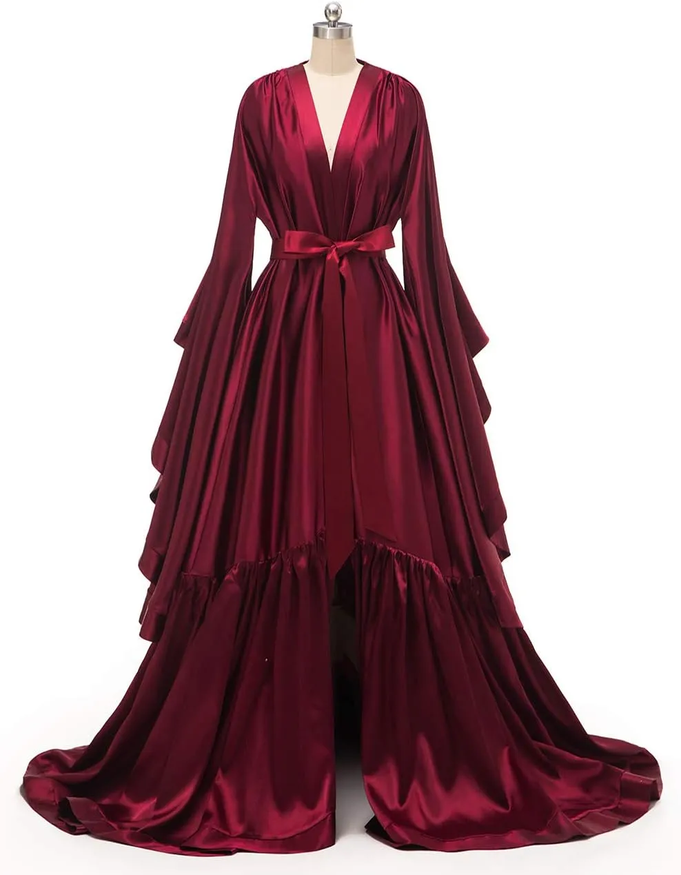 yinyyinhs Women's Bridal Robe Long Silk Satin Bridesmaid Wedding Robe Nightgown Bathrobe Maternity Photoshoot Robe