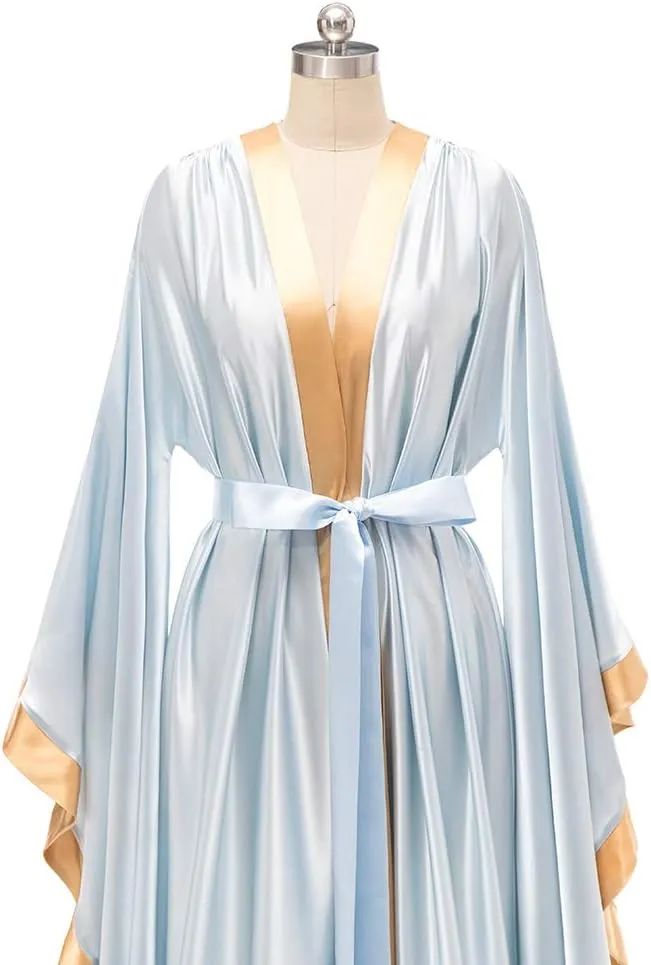 yinyyinhs Women's Bridal Robe Long Silk Satin Bridesmaid Wedding Robe Nightgown Bathrobe Maternity Photoshoot Robe