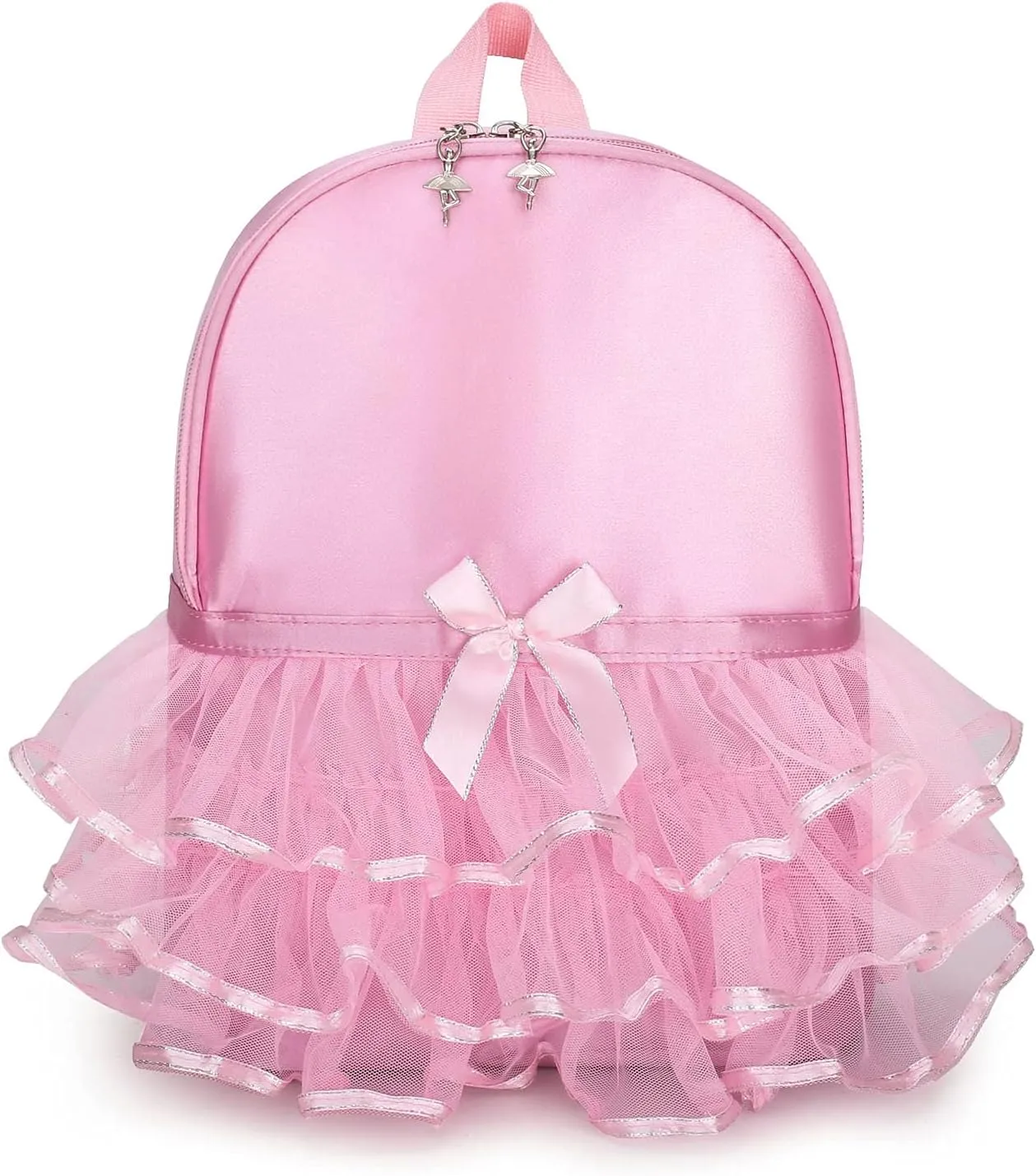 Yitengteng Princess Ballerina Backpack Dance Bag for Toddler Girls Nylon Backpack (Pink)