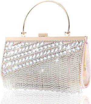 Yokawe Bling Crystals Clutch Purses for Women Rhinestone Tassel Evening Bag Wedding Party Prom Cocktail Handbags