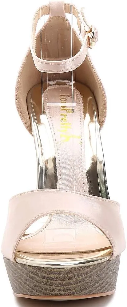 YooPrettyz Women Peep Toe Dress High Heel Ankle Strap Prom Shoes Wedding Platform Pumps