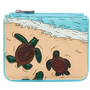 Yoshi Turtle Beach Zip Top Blue Leather Purse