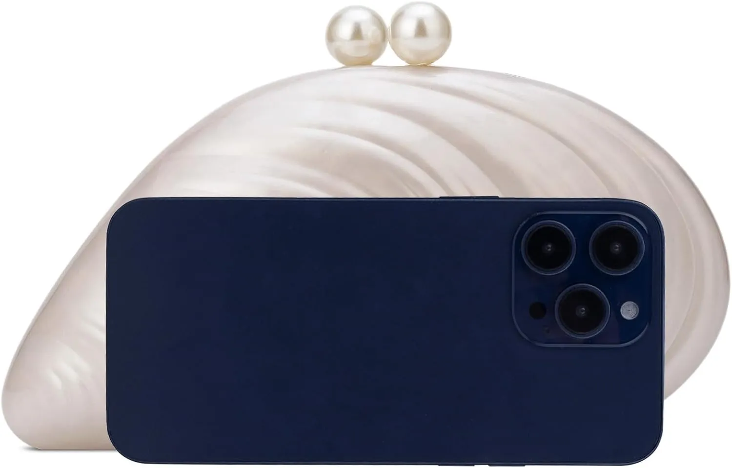 YYW Acrylic Evening Clutch Purses for Women Shell Marble Handbag Shoulder Bag with Pearl for Wedding Party Prom
